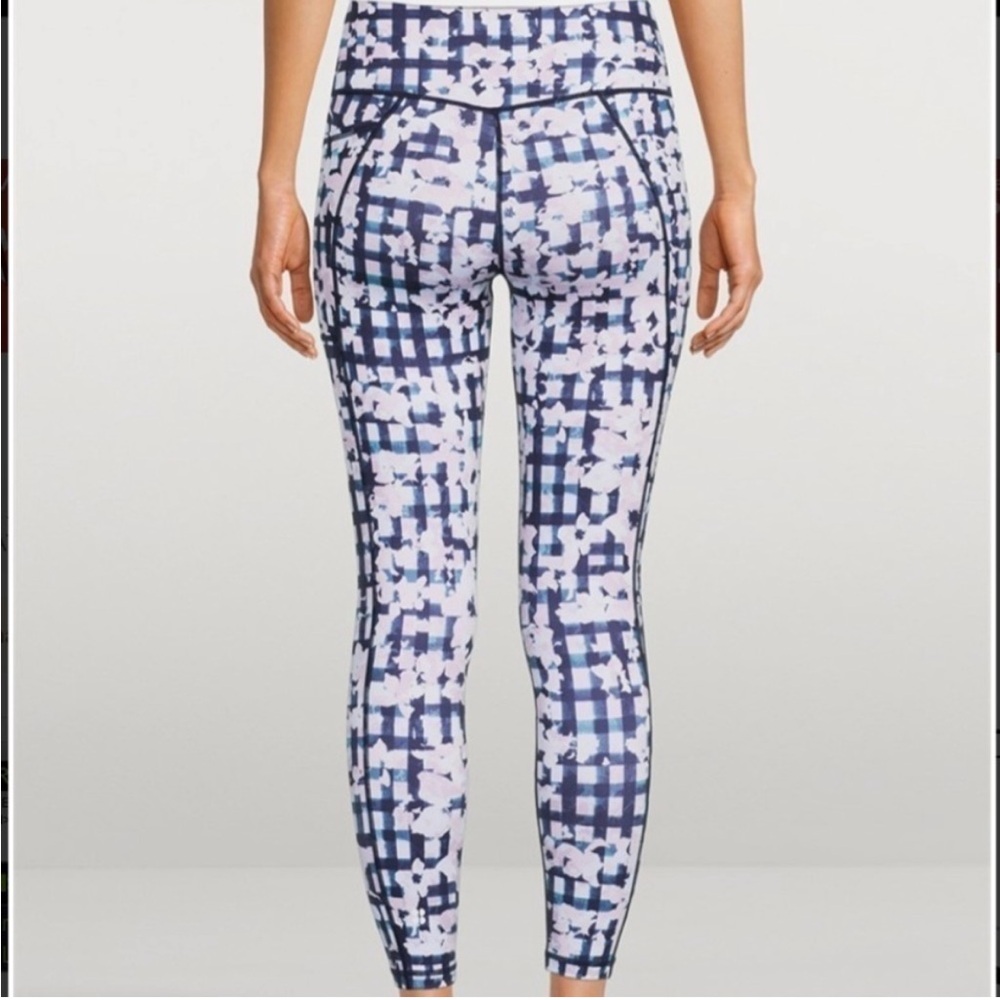 Sweaty Betty Super Sculpt 7/8 Workout Leggings in Flower Check Print - Picture 2 of 7